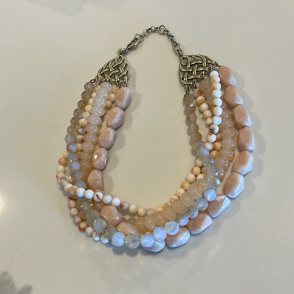 Light Pink/Neutral Statement Necklace - image 1
